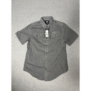 NWT Ecko Unltd‎ Men's Gray Short Sleeve Button Up Shirt With Pockets Size Small